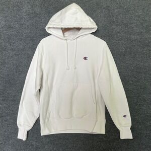 Champion Mens Small Hoodie White Reverse‎ Weave